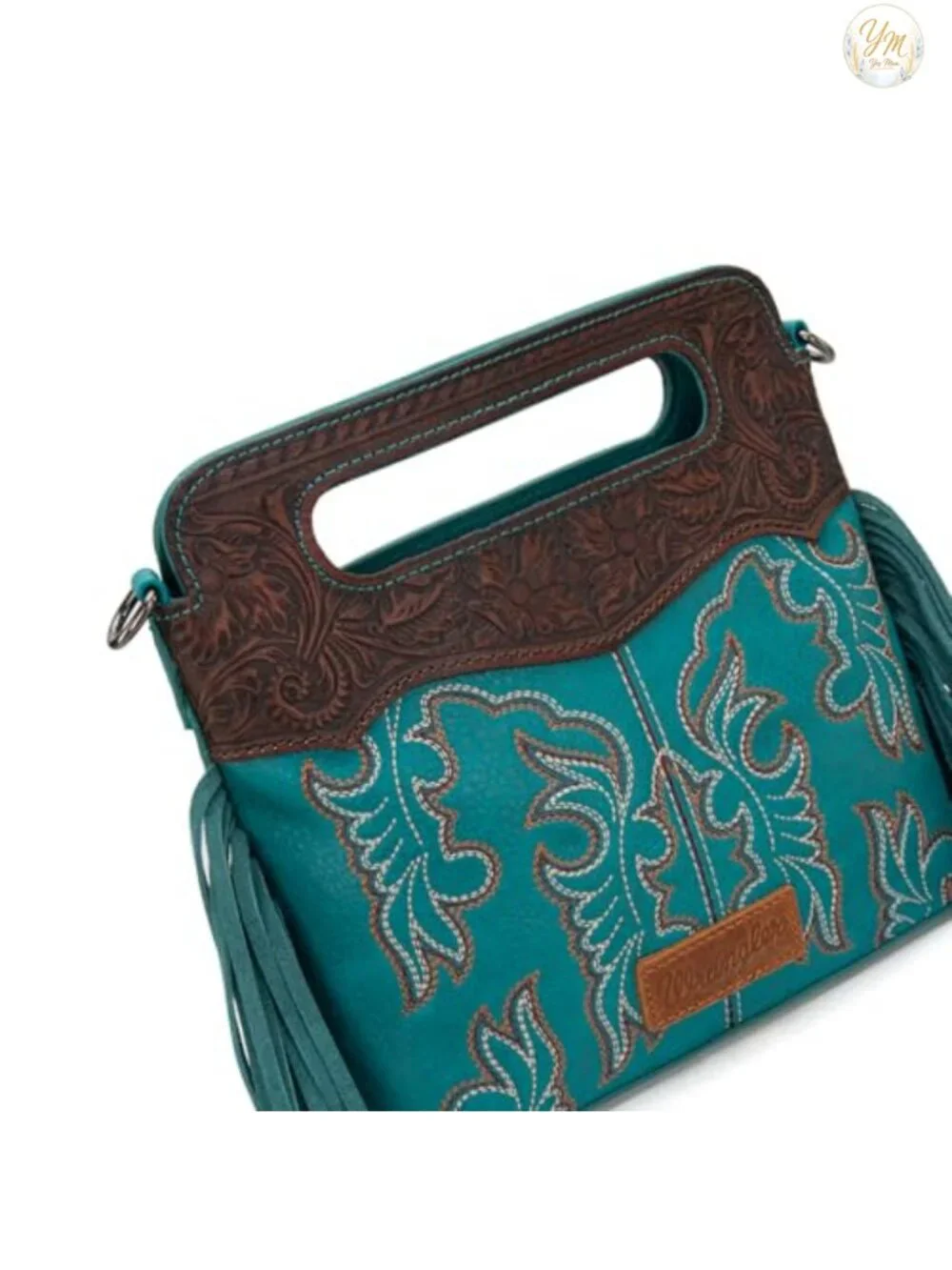 WOMENS WESTERN CROSSBODY BAG EMBOSSED FAUX LEATHER FRINGE PURSE